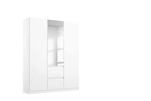 Rauch Möbel Nidda, Drehtürenschrank mit 2 Schubkästen, 1 Spiegeltüre, Kleiderschrank weiß, Garderobe, 3-türig, grifflos mit Push-to-Open-Funktion, Farbe Alpinweiß, 136x197x54cm Rauch Möbel Nidda, Drehtürenschrank mit 2 Schubkästen, 1 Spiegeltüre, Kleiderschrank weiß, Garderobe, 3-türig, grifflos mit Push-to-Open-Funktion, Farbe Alpinweiß, 136x197x54cm