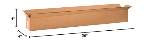 Image of BOX USA Shipping Boxes 36 inchL x 4 inchW x 4 inchH 25-Pack Long Corrugated Boxes for Moving, Shipping, Mailing, Packing, Packaging and Storage