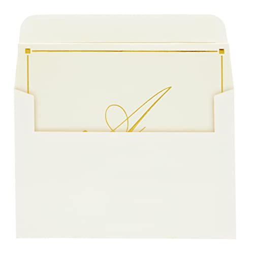 Pipilo Press Gold Foil Letter A Personalized Blank Note Cards With Envelopes 4X6, Initial A Monogrammed Stationery Set (Ivory, 24 Pack) #TOP5