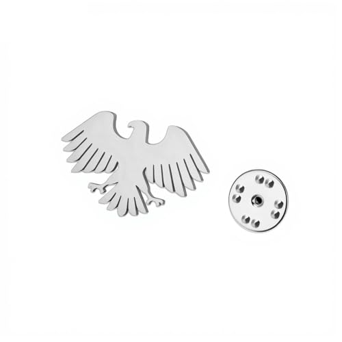 Dreamtimes Broche pour femme et homme avec l'aigle de Syrie broche vintage en acier inoxydable représentant l'aigle de Saladin bijou ethnique issu du patrimoine arabe syrien (Argent-1)