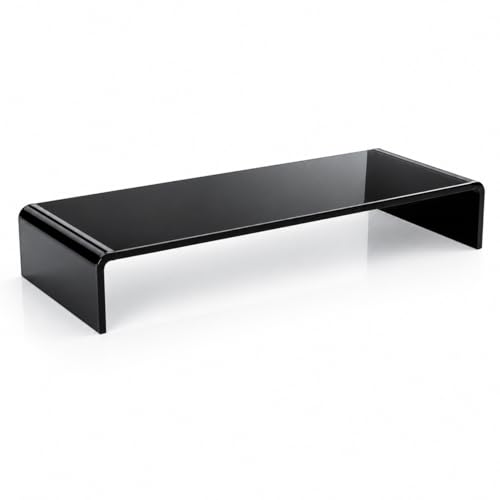 semper plastic Support de moniteur en verre acrylique – Rehausseur d'écran exclusif fabriqué à la main en Allemagne – Support de moniteur de 10 mm – Support d'écran de qualité supérieure (noir