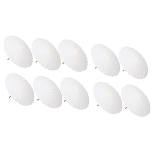 Remingtape 10 Stück Papier-Sonnenschirme für Hochzeiten, Geschenke, Bambus-Schirme für Brautparty-Mittelstücke, Foto-Requisiten, 59,4 cm