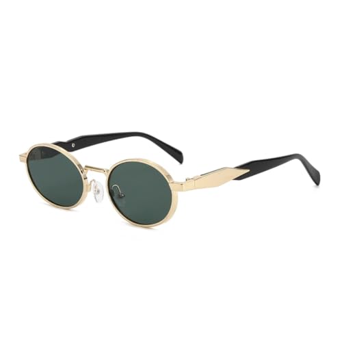 Lunettes de soleil ovales en métal monture fine élégance vintage