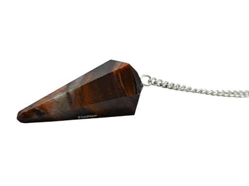 Image of Red Tiger Eye Pendulum Dowsing Tool - Natural Crystal Pendulum for Spiritual Guidance - Premium Dowser Pendulum for Accurate Divination and Energy Healing - Perfect for Energy Healing and Chakra Balancing - Handcrafted with Precision and Elegance
