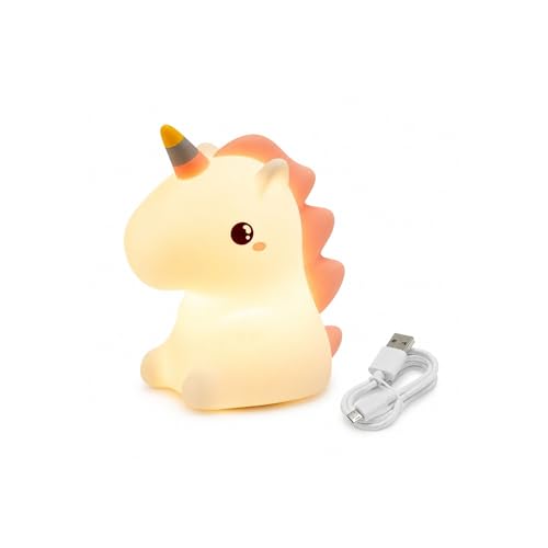 Image of HUMAIZAR Cute Unicorn Silicone LED Night Lamp - Soft Touch Kids Bedside Light for Girls Room, Nursery, Baby Sleep Lamp & Aesthetic Bedroom Decor