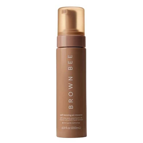 Image of Brown Bee Air Self Tanning Mousse 200 ml - Self Tanner Mousse with Color Guide, Coconut Vanilla Scent, Vegan, Streak-Free Natural Bronze for Beginners & Pros