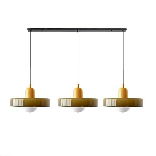 Lustre de table rétro en verre vert à 3 lampes pour corriger une pièce sombre