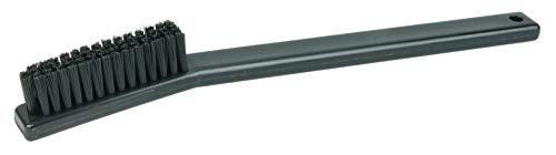 Image of Weiler 99383 Small Hand Scratch Brush, Straight Black Nylon Fill, Plastic Block, 4 x 15 Rows, Made in The USA (Pack of 24)