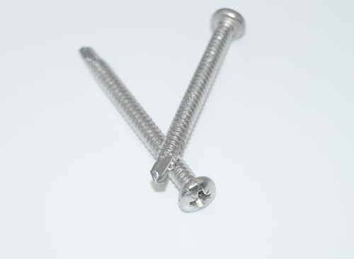 Bohrschrauben 4,8X70 10 Stück Linsenkopfschraube Pozidrive - Form M Edelstahl A2 / V2A, Blechschrauben selbstschneidend DIN 7504 / ISO 15480 - rostfrei