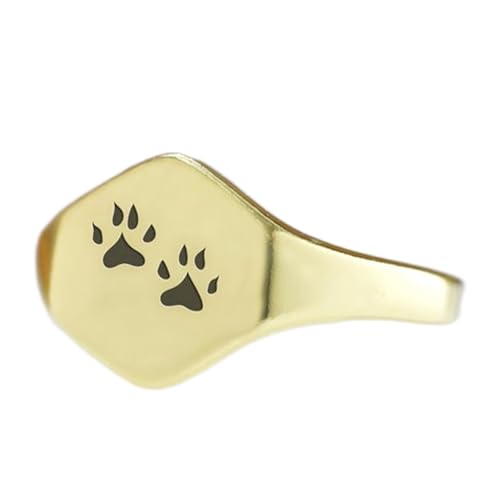 Bague patte de chien hexagonale le bijou cadeau idéal en argent