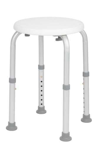 Duschhocker Badhocker Hocker | rund weiß höhenverstellbar |...