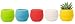 Mkono 4 Inch Small Succulent Planter Colorful Plastic Plant Flower Pots Set of 5, Mixed Color