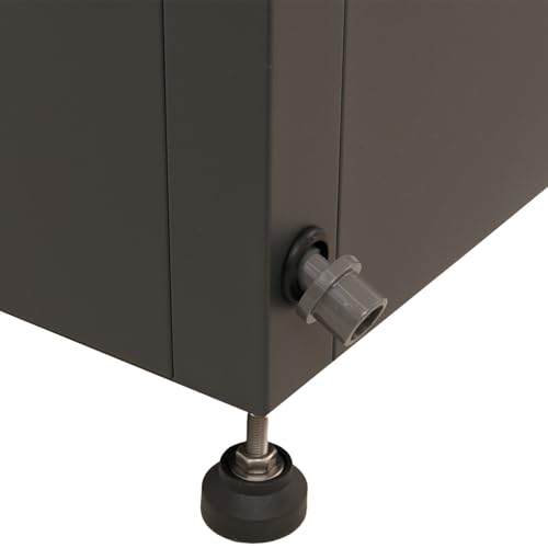 Hochbeet HWC-O85, Metallhochbeet Blumenkasten Pflanzkübel Stauraum, Metall 47kg 91x161x51cm - anthrazit