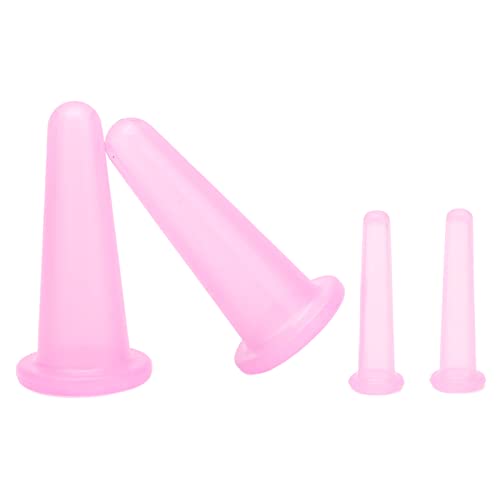 Juego de Ventosas Faciales, Ventosas de Silicona Copa Anti Celulitis Ventosas de Masaje Al Vacío Juego de Terapia de Ventosas de Silicona para el Hogar Masajeador de Ventosas para Rostro Y Ojos(Rosa) Cover