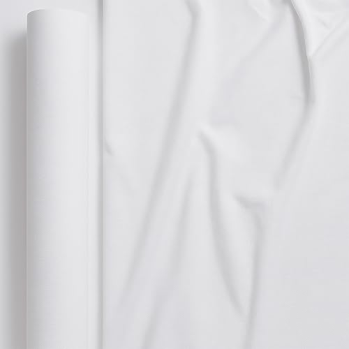 Byour3 - Stoffa A Metraggio PURO Cotone 100% Tessuto Al Metro Cucito Creativo per Arredo Divani Tappezzeria Copritutto Multiuso Telo Rivestimento Letto Cuscini Tende (Bianco Delta, Largh. 280)