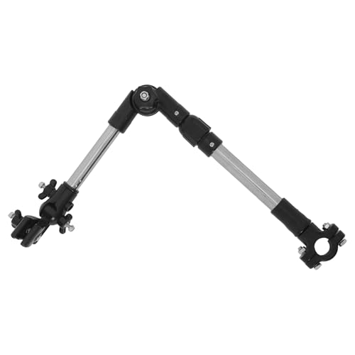 Ciieeo Soporte para Paraguas Ajustable de Clip para Cochecito y Silla de Ruedas, Compatible con Tubo de 25 Mm, Giratorio 360°, Desmontable y Extensible para Protección Solar y Lluvia