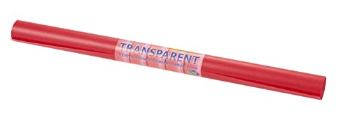 Glorex 6 1269 142 – Transparentes Papier, Rot, 1 Rolle 115 g/m², 50 x 70 cm