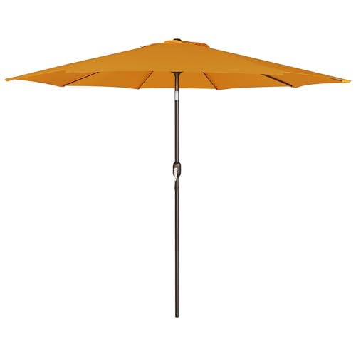 Image of Blissun 9' Outdoor Patio Umbrella, Outdoor Table Umbrella, Yard Umbrella, Market Umbrella with 8 Sturdy Ribs, Push Button Tilt and Crank