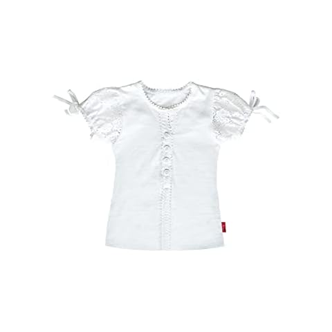 Mogo Baby - Mädchen Mädchen Blusen-Shirt mit kurzen Puffärmeln weiß, Weiss, 86/92 Cover