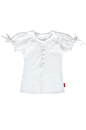 Mogo Baby - Mädchen Mädchen Blusen-Shirt mit kurzen Puffärmeln weiß,...