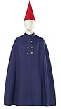 Adult Mens Over The Garden Wall Costume Wirt Cosplay Cape Pants with Hat Halloween Uniform Outfits (Blue Cape with Hat, Large)