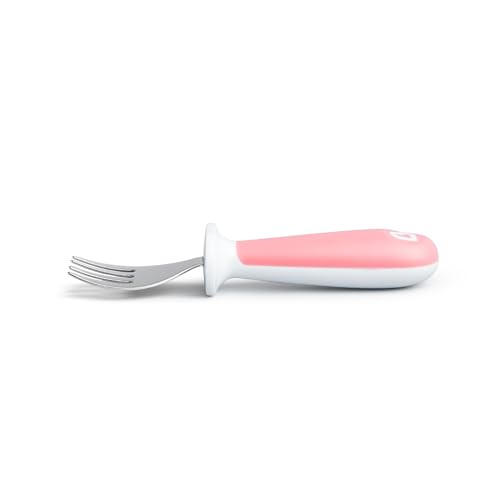 Image of Munchkin Raise Toddler Fork & Spoon Set for Mealtime, BPA Free, Pink | 12+ Months | Includes 1 Forks & 1 Spoons | Self-Feeding Essentials
