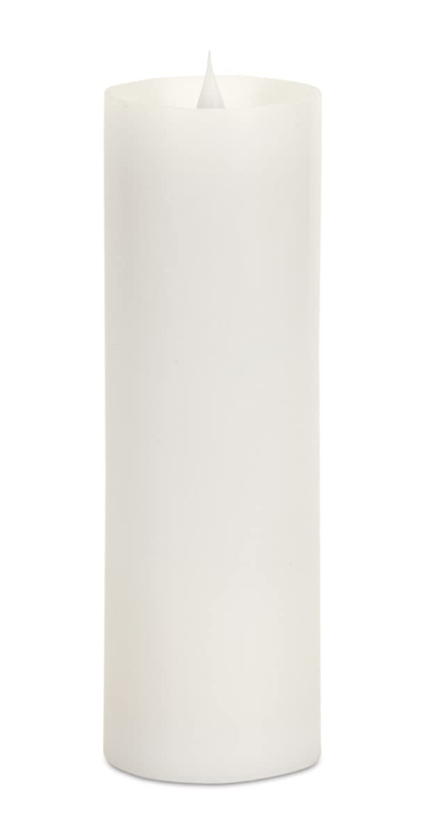 Melrose International 58651DS 9 x 3 in. Simplux LED Pillar Candle with Moving Flame, White - Set of 2