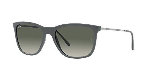 Image of Ray-Ban Unisex Sunglasses Black Frame, Blue /Grey Lenses, 56MM
