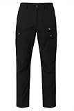 VR2 Denim Mens 100% Cotton Cargo Combat Pants – Button Fastening, Zip Fly, Elasticated Waist Trousers, Black Colour, Waist Size 34, Leg Size 32