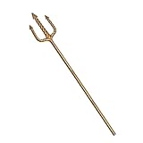EverJoy Party Adult Trident Staff – 4-Piece Assembleable Poseidon Spear, King Neptune Costume Accessory for Halloween, Cosplay, and Dress-Up Events Gold