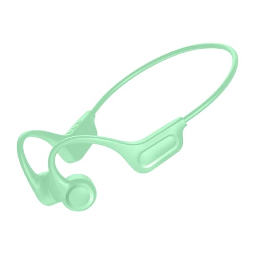 IFECCO Auriculares Conduccion Osea – Cascos Conduccion Osea Bluetooth 5.4 con Micrófono,IPX5 Impermeables Deportivos Auriculares Open Ear para Ciclismo Correr Fitness (Verde)