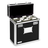 Vaultz Locking File Tote - Internal Dimensions: 10.75 Height X 13 Width X 6 Depth - External Dimensions: 12.3 Height X 14.0 Width X 7.3 Depth - Steel - Black