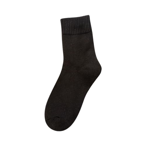 B07hgvtm64 - Calcetines de lana de punto frío para mujer, suaves, cálidos, gruesos, multicolor, para trabajo al aire libre, Negro, Altoa única