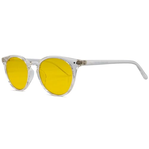 UVtech SLEEP-2R Filtro de luz azul 100% y filtro de luz verde, gafas rojas, naranjas y amarillas PC Gafas con filtro de luz azul para mujer y hombre, talla única (Amarillo)