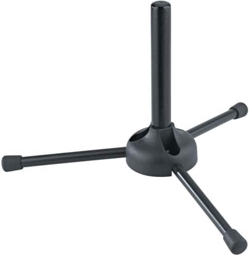 K&M König & Meyer 15230.017.55 Flute In-Bell Tripod Stand | Stable 3 Leg Base for Böhm/Cross Flutes Holder | Folds Compact Portable | Secure Level Base | German Made | Black