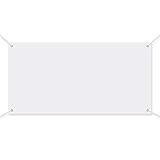 Zonon Large Blank Banners And Signs Polyester Oxford Cloth Sublimation Banner To Decorate With Hanging Rope For Indoor Wall Outdoor Easy Hang Diy Signs For Business Office(White,3.3 x 6 Feet)