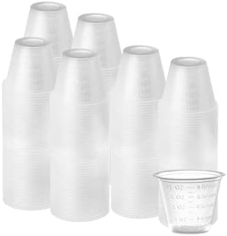 DIMES 1oz Plastic Medicine Cups Bulk Pack of 100, For Epoxy Mixing, Resin Mixing and Paint Mixing - 1 Ounce (30ml) Disposable Graduated Plastic Cups for Pills and medication