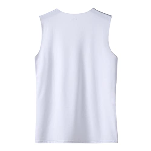 Ymosrh Men's Undershirts Tank Ice Silk Traceless Thin Breathable Color V-Neck Sleeveless Top Camisetas para Hombre3