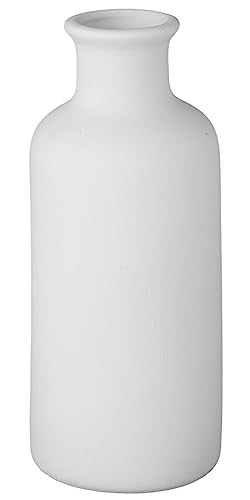 Matte White Ceramic Vase 7 Inch - Scandinavian Style Dried Flower...