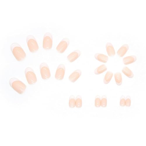 Image of ZOONA 24PCS Everlasting French Nails Artificial Nails Art Set| Lightweight & Long Lasting| Easy To Use| Quick Fix For Festivals & Special Occasions (fh-01)