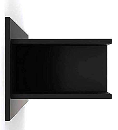 Image of Double Decker Setup Box Stand /Wall Shelf for Holding Speakers Game Console Brown MDF (Medium Density Fiber) Umbrish Black Wall Shelf