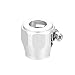 X AUTOHAUX AN8 Hex Car Hose Finisher Flexible Rubber Pipe Clamp with Screw Band Adapter Fitting for Oil Fuel Water Tube Silver Tone