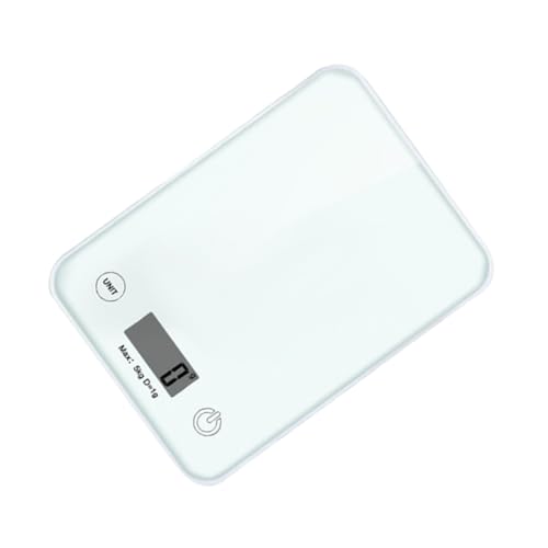 Homoyoyo High-Precision Digital Kitchen Food Scale Multipurpose Electronic Weighing Device with Touch Keys for Cooking Baking and Fruit Measurement Compact White Design