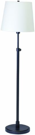 House Of Troy TH701-OB Town House Collection Portable Adjustable Floor Lamp, Oil Rubbed Bronze with Off-White Linen Hardback Shade