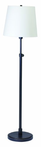 House Of Troy Th701-Ob Town House Collection Portable Adjustable Floor Lamp, Oil Rubbed Bronze With Off-White Linen Hardback Shade #TOP30