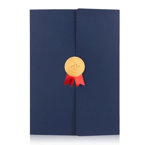 LONSVTTU Bolsa de documentos A4, Funda para certificados de papel, Regalo para graduación, Conservación de documentos y diplomas, Color azul