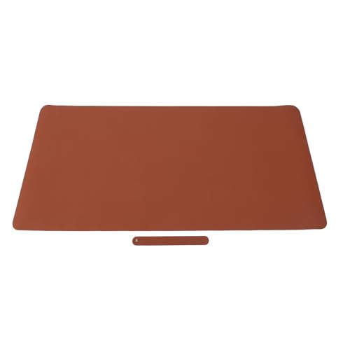 Hiraith Almohadilla de Escritorio de Cuero PU, Alfombrilla Protectora Gruesa a Prueba de Agua para Tocador de Manicura, 39,4x19,7 Pulgadas, Marrón
