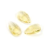 20pcs Czech Faceted Crystal Pear Chandelier Pendant Suncatcher 22mm (0.87 Inch) November Topaz Yellow Birthstone Drop Beads for Jewelry Craft Making CCE-9