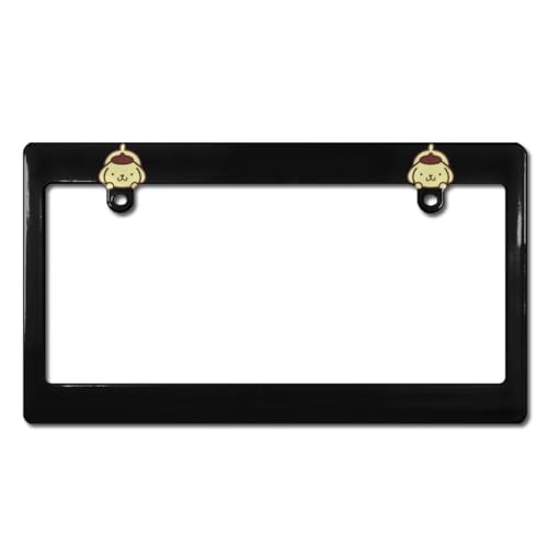 ポムポムプリン ナンバーフレーム 車用 ナンバープレート枠 ナンバープレートフレーム ナンバープレートホルダー 車用 ナンバーカバー 2穴ねじ 掛けやすい 普通車 軽自動車に適用 車フレーム 車外用品 耐久性 防錆 装飾ボーダー 簡単取付 pc素材 33.