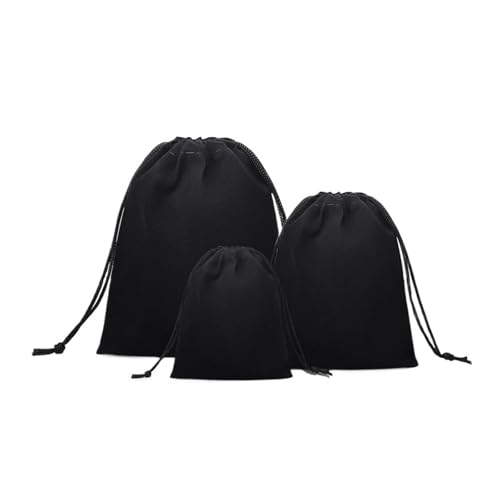 Bolsas de terciopelo negro para organizar joyas en tus viajes y proteger collares 3